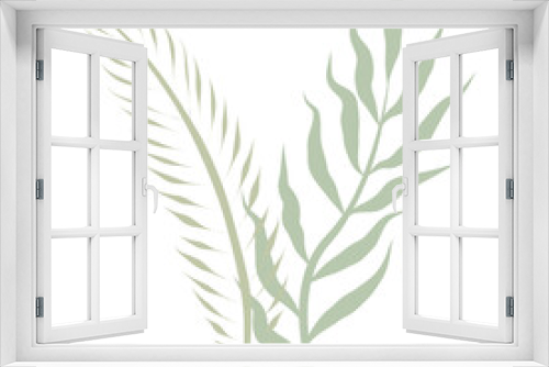 Fototapeta Naklejka Na Ścianę Okno 3D - Aesthetic wreath green leaf nature