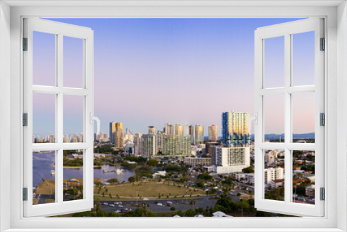 Fototapeta Naklejka Na Ścianę Okno 3D - Panorama of Southport and the Gold Coast Broadwater