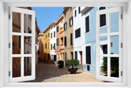 Fototapeta Naklejka Na Ścianę Okno 3D - Ciutadella, Menorca (Minorca), Spain. Beautiful, narrow streets of Ciutadella.
