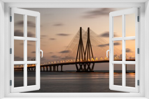 Fototapeta Naklejka Na Ścianę Okno 3D - Bandra Worli Sea Link Bridge, Mumbai