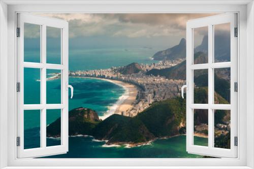 Fototapeta Naklejka Na Ścianę Okno 3D - Aerial View of Rio de Janeiro With Mountains and Copacabana Beach