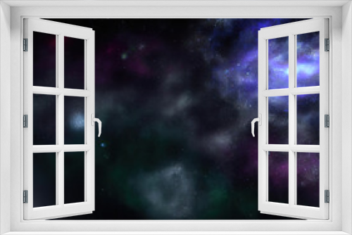Fototapeta Naklejka Na Ścianę Okno 3D - Galaxies in space. Abstract outer space background. Night sky - Universe filled with stars, nebula and galaxy. Galaxy Astronomy art, dramatic view. 3D illustration