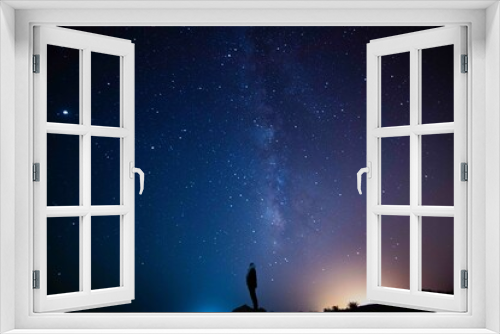 Fototapeta Naklejka Na Ścianę Okno 3D - Milky Way. Night sky with stars. Space background. Astro photography in a desert nightscape with milky way galaxy. 