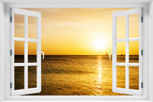 Fototapeta Naklejka Na Ścianę Okno 3D - Beautiful Caribbean sunset