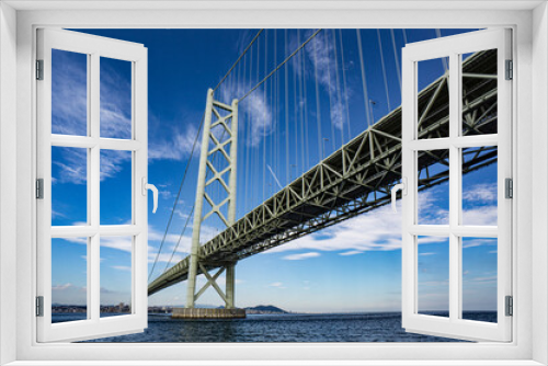 Fototapeta Naklejka Na Ścianę Okno 3D - 世界最大級吊り橋　明石海峡大橋