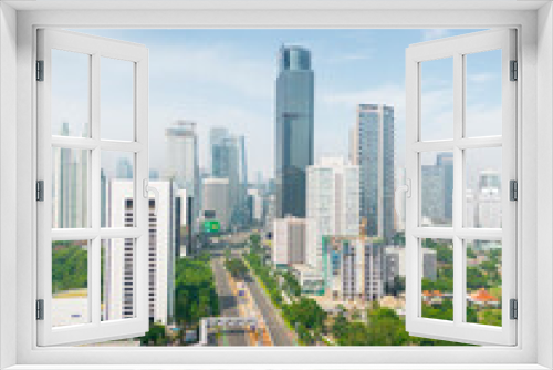 Fototapeta Naklejka Na Ścianę Okno 3D - Beautiful Jakarta city with urban buildings