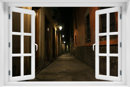 Fototapeta Naklejka Na Ścianę Okno 3D - Callejón de noche