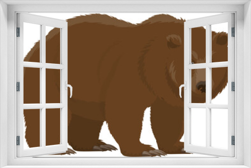 Fototapeta Naklejka Na Ścianę Okno 3D - Brown bear, hunt and zoo wild animal