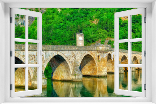 Fototapeta Naklejka Na Ścianę Okno 3D - Mehmed pasha Sokolovic bridge in Visegrad, Bosnia and Herzegovina.