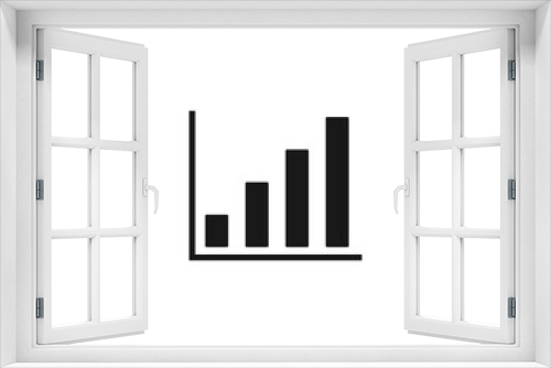 growing graph, bar chart, Flat icon isolated on the white background, flat design vector illustration.