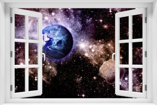 Fototapeta Naklejka Na Ścianę Okno 3D - Background universe. And planets.