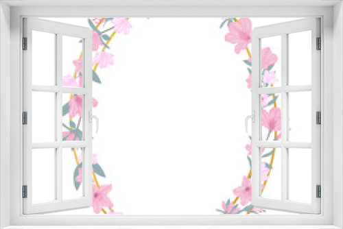 Fototapeta Naklejka Na Ścianę Okno 3D - Pink flowers watercolor azalea illustration.
