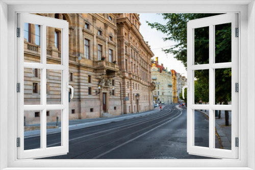 Fototapeta Naklejka Na Ścianę Okno 3D - Vitava River riverside view in Prague City
