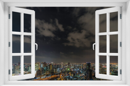 Fototapeta Naklejka Na Ścianę Okno 3D - Night view of Osaka, Japan