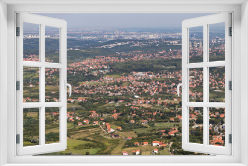 Fototapeta Naklejka Na Ścianę Okno 3D - Landscape from Avala Tower near city of Belgrade, Serbia