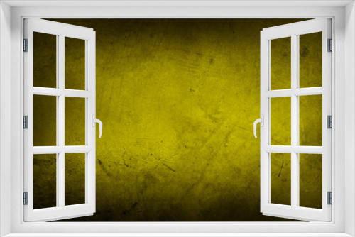 Fototapeta Naklejka Na Ścianę Okno 3D - Yellow textured concrete wall background. Dark edges