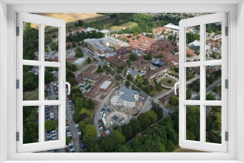 Fototapeta Naklejka Na Ścianę Okno 3D - aerial view of Castle Hill Hospital is an NHS hospital to the west of Cottingham, East Riding of Yorkshire, England, and is run by Hull University Teaching Hospitals NHS Trust