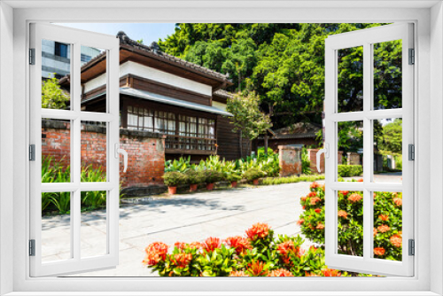 Fototapeta Naklejka Na Ścianę Okno 3D - Building view of the Taichung Literature Pavilion in Taiwan. The museum buildings were originally constructed as Japanese police dormitories. 