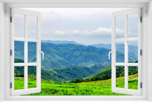 Fototapeta Naklejka Na Ścianę Okno 3D - mountain landscape with clouds