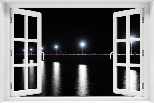 Fototapeta Naklejka Na Ścianę Okno 3D - night view of a pier -1