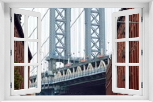 Fototapeta Naklejka Na Ścianę Okno 3D - Puente de Manhattan en Nueva York