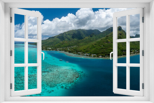 Fototapeta Naklejka Na Ścianę Okno 3D - Panoramic Drone Photos French Polynesia Moorea Fakarava