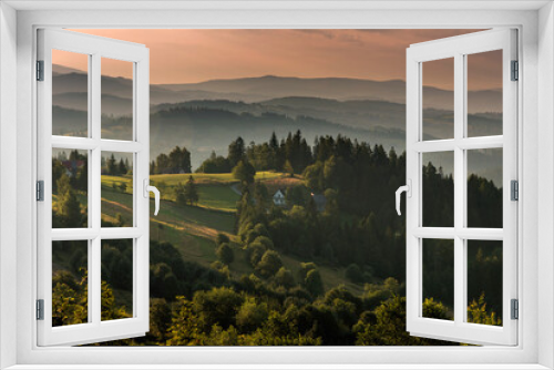 Fototapeta Naklejka Na Ścianę Okno 3D - Widok z góry Ochodzita w Beskidzie Śląskim w Polsce