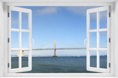 Fototapeta Naklejka Na Ścianę Okno 3D - San Francisco side of Bay Bridge with Oakland in the distance Panoramic