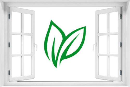 Fototapeta Naklejka Na Ścianę Okno 3D - green leaf icon