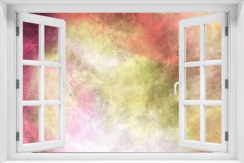 Fototapeta Naklejka Na Ścianę Okno 3D - Shades of pink lemon lime galaxy nebula background