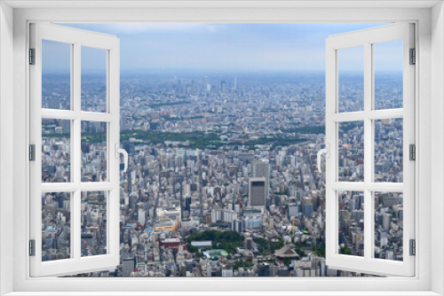 Fototapeta Naklejka Na Ścianę Okno 3D - 夏の午後に東京スカイツリーから上野方面を望む