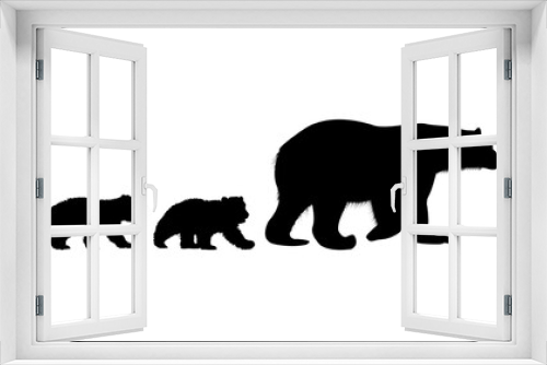 Fototapeta Naklejka Na Ścianę Okno 3D - Bear Cub Silhouette