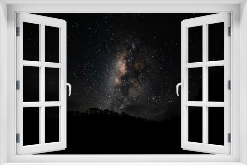 Fototapeta Naklejka Na Ścianę Okno 3D - fotografía de la vía láctea hace hermoso paisaje nocturno