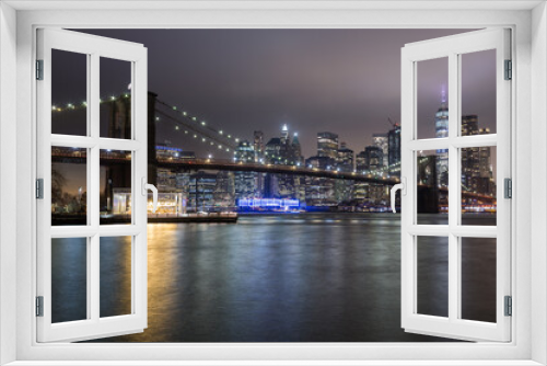 Fototapeta Naklejka Na Ścianę Okno 3D - New York City Skyline at night
