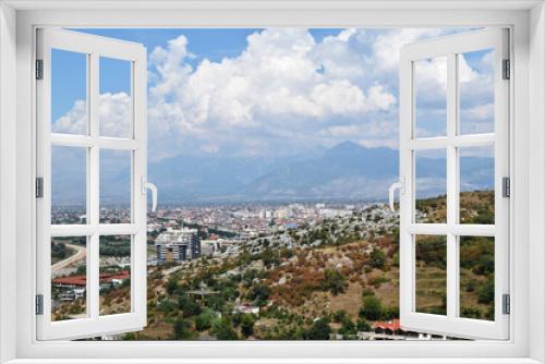 Fototapeta Naklejka Na Ścianę Okno 3D - view of the surroundings of the city of Shkoder in Albania from a height