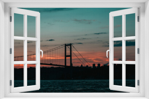 Fototapeta Naklejka Na Ścianę Okno 3D - bridge at the sunset