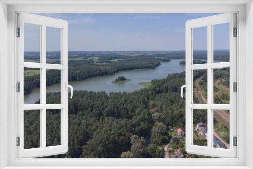 Fototapeta Naklejka Na Ścianę Okno 3D - Dwie wyspy na mazurskim jeziorze 
