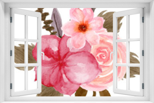 Fototapeta Naklejka Na Ścianę Okno 3D - Watercolor Floral Bouquet