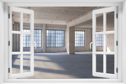 Fototapeta Naklejka Na Ścianę Okno 3D - 3d render - empty open plan office
