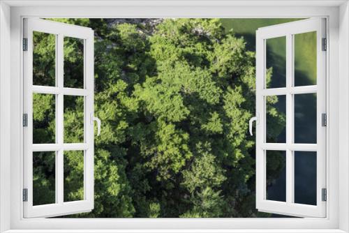 Fototapeta Naklejka Na Ścianę Okno 3D - 하늘에서 본 나무와 강