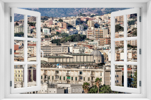 Cityscape of Messina, Sicily Italy seen from the water
