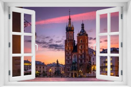 Fototapeta Naklejka Na Ścianę Okno 3D - Widok na Kościół Mariacki o poranku - średni format GFX 50 sII	
