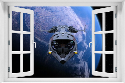 Fototapeta Naklejka Na Ścianę Okno 3D - 宇宙船と地球