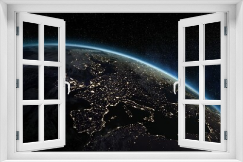 Fototapeta Naklejka Na Ścianę Okno 3D - Illuminated planet Earth