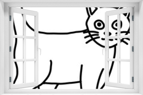 Fototapeta Naklejka Na Ścianę Okno 3D - doodle freehand sketch drawing of cat pose.