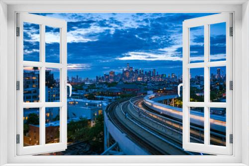 Fototapeta Naklejka Na Ścianę Okno 3D - AERIAL VIEW FROM BROOKLYN SUBWAY TO MANHATTAN 