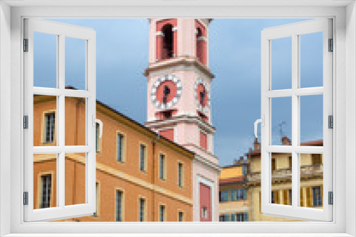 Fototapeta Naklejka Na Ścianę Okno 3D - Clock tower of Rusca Palace in Nice France