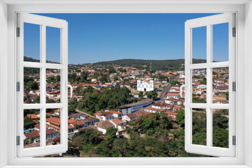 Fototapeta Naklejka Na Ścianę Okno 3D - Panoramic view of the historic district of Pirenopolis city in the heart of Goias, Brazil 