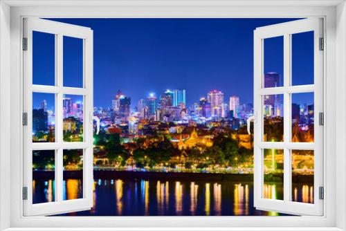 Fototapeta Naklejka Na Ścianę Okno 3D - city night view phnom penh capital of cambodia