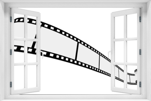 Fototapeta Naklejka Na Ścianę Okno 3D - Film roll - Photo cinema video theme - Design element isolated on a white background - Black and white colors